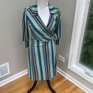 Laundry | wrap dress, blue, Sz S/M